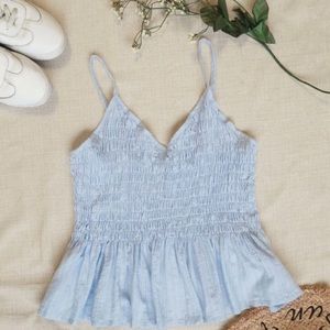 Ruffle Hem Peplum Tank Top